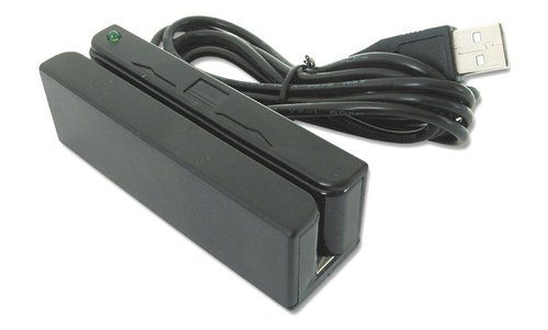 Lecteur de carte à bande magnétique USB 3 pistes Noir MSR-100